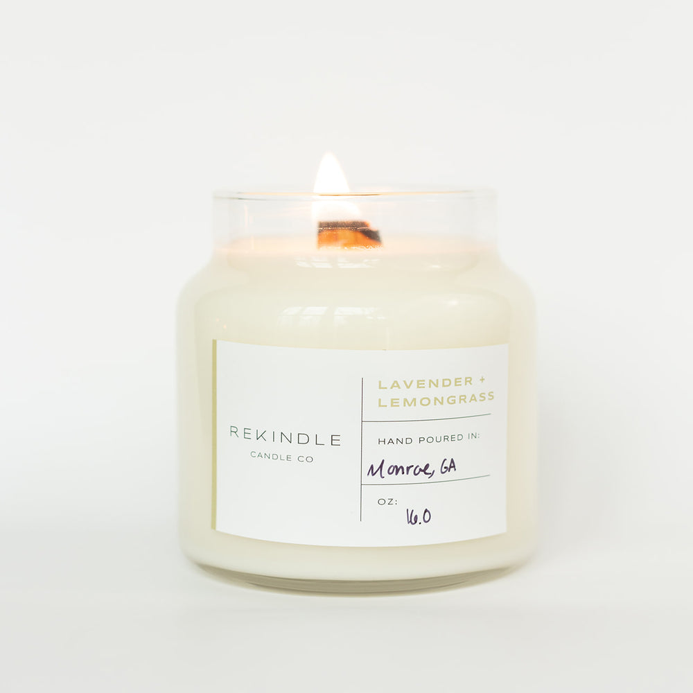 
                      
                        Lavender + Lemongrass Soy Candle
                      
                    