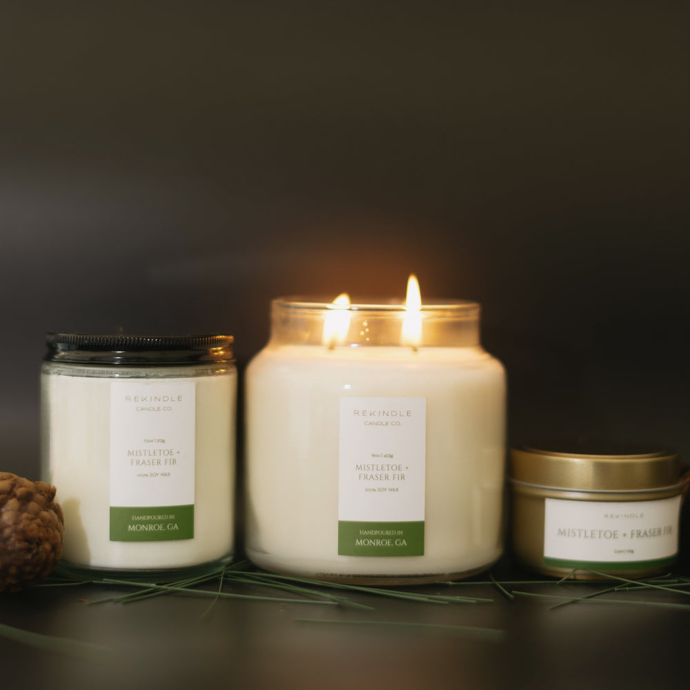 
                      
                        Mistletoe + Fraser Fir Soy Candle
                      
                    